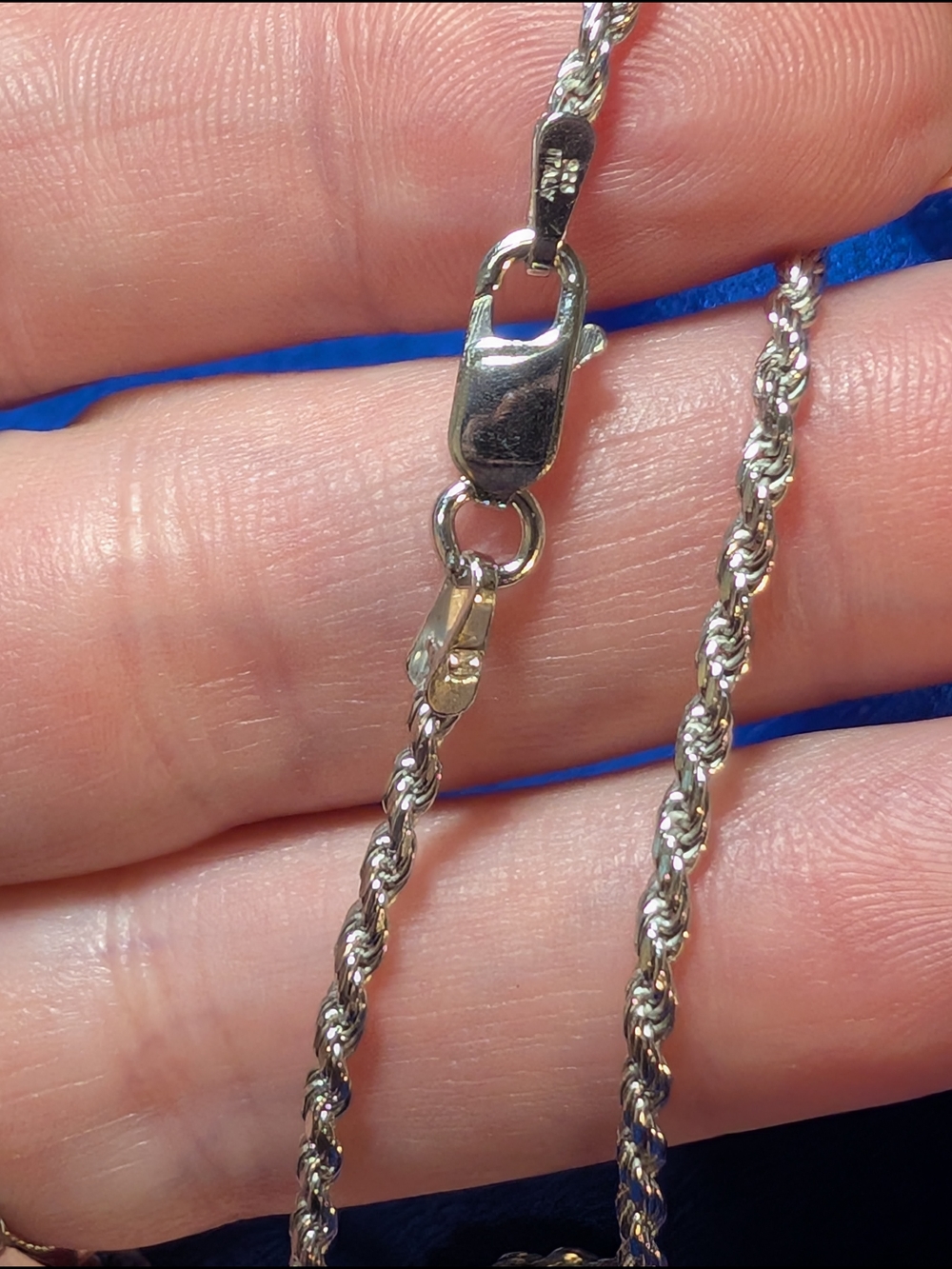 Sterling Silver Rope Chain Necklace - Picture 3 of 7